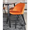 Venture Home Esszimmerst&uuml;hle 2 Stk. Velvet Samt Schwarz und Rostorange
