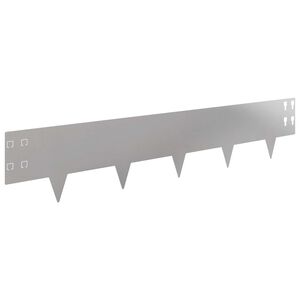 vidaXL Raseneinfassung 20 Stk. 100 x 20 cm Stahl Silber
