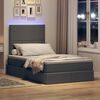 vidaXL Bett mit Stauraum und LED Dunkelgrau 120 x 200 cm Polyester