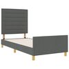 vidaXL Bettgestell mit Kopfteil Dunkelgrau 100 x 200 cm Stoff