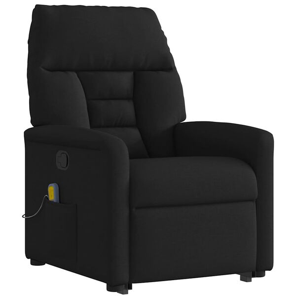 vidaXL Massagesessel mit Aufstehhilfe Schwarz Stoff
