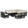 vidaXL Gartensofa-set 12 stk. Schwarz und Cremewei&szlig; Poly-Rattan