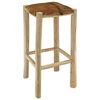 vidaXL Barhocker Ziegenleder und Teak Massivholz