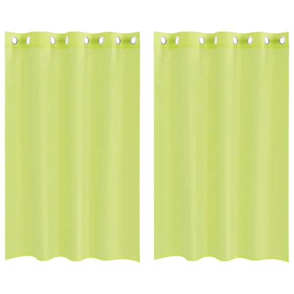 vidaXL Voile Vorh&auml;nge mit &Ouml;sen 2 Stk. Apfelgr&uuml;n 140x175 cm