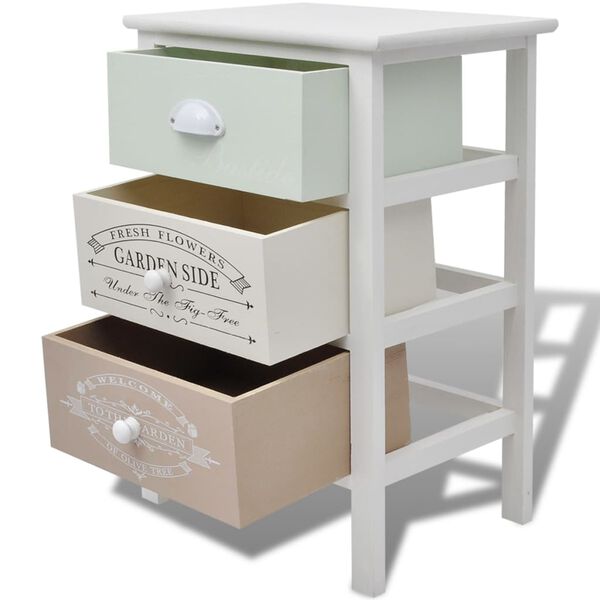 vidaXL Beistellschrank mit 3 Schubladen Französischer Stil Holz