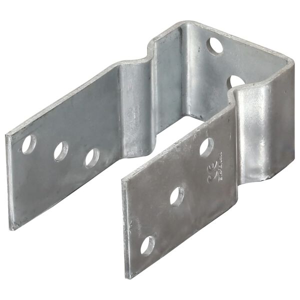 vidaXL Pfostentr&auml;ger 12 Stk. Silbern 8&times;6&times;15 cm Verzinkter Stahl