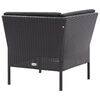 vidaXL 3-tlg. Garten-Lounge-Set mit Auflagen Poly Rattan Schwarz
