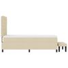vidaXL Boxspringbett mit Kissen mit Kopfteil Creme 100 x 200 cm Stoff