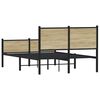 vidaXL Metallbett ohne Matratze Sonoma-Eiche 140x200 cm