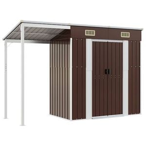 vidaXL Gartenhaus mit Schleppdach Braun 277x107x181 cm Stahl