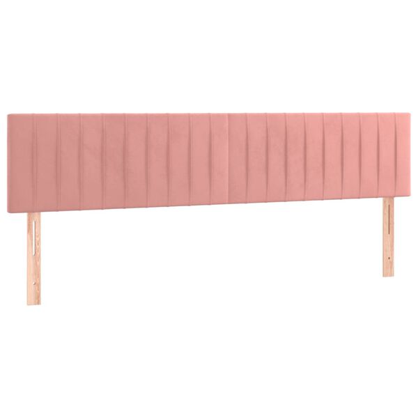 vidaXL LED Kopfteil Rosa 200x5x78/88 cm Samt