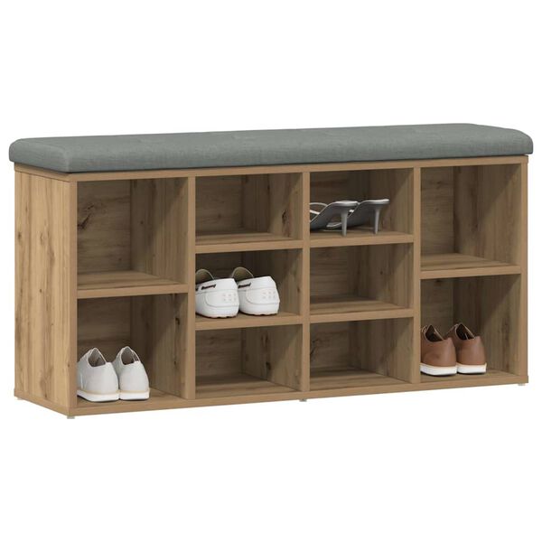 vidaXL Schuhbank Artisan-Eiche 102x32x50 cm Holzwerkstoff
