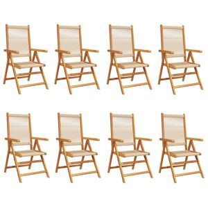 vidaXL Gartenstuhl Verstellbar 8 Stk. Beige Massivholz Akazie