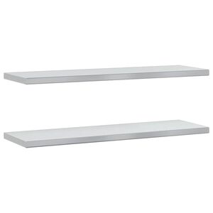 vidaXL Wandregale 2 Stk. 100x30 cm Silbern Edelstahl