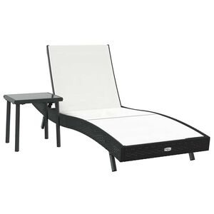 vidaXL Sonnenliege 2 pcs Schwarz und Wei&szlig; Poly-Rattan