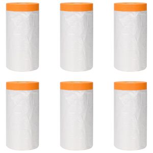 vidaXL Staubschutzfolie mit Klebeband 6 pcs Transparent 110 x 3300 cm