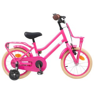 vidaXL Kinderfahrrad 12 Zoll f&uuml;r 2-4 Jahre alt Dunkelrosa