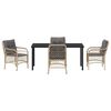vidaXL Garten Essgruppe mit Kissen 5 pcs Beige Poly-Rattan
