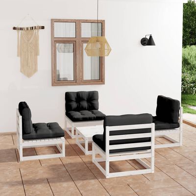 vidaXL 5-tlg. Garten-Lounge-Set mit Kissen Kiefer Massivholz