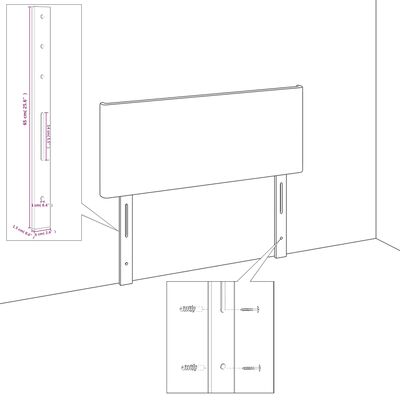 vidaXL LED Kopfteil Taupe 90x5x118/128 cm Stoff