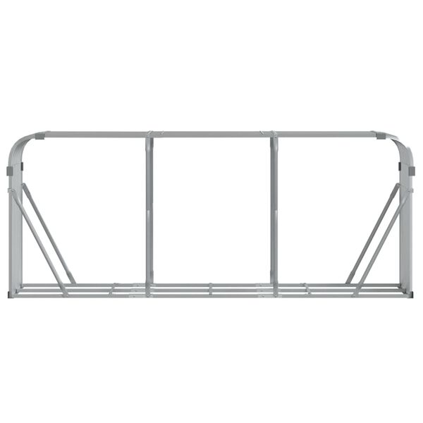 vidaXL Kaminholzunterstand Silbern 234x45x100 cm Verzinkter Stahl