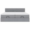 vidaXL Ottoman-Bett mit Matratzen & LEDs Hellgrau 180x200 cm Stoff