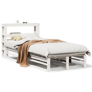 vidaXL Massivholzbett ohne Matratze Wei&szlig; 75x190 cm Kiefernholz