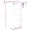 vidaXL Schiebet&uuml;r Braun 86 x 198,5 cm Massives Kiefernholz