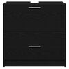 vidaXL Badezimmerschrank mit T&uuml;r Schwarz Eichen-Optik 59 x 37 x 59 cm
