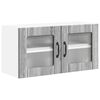 vidaXL Wandglas-Schrank LUCCA Graues Sonoma 80 x 31 x 40 cm