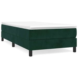 vidaXL Boxspringbett mit Matratze Dunkelgr&uuml;n 80x200 cm Samt