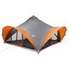 vidaXL Tipi Zelt Grau und Orange 18-Personen Polyester und Stahl