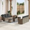 vidaXL Gartensofa-set mit Kissen 9 pcs Grau Poly-Rattan
