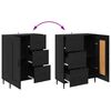 vidaXL Highboard 2 pcs Schwarz Eichen-Optik Engineered Wood und Glas
