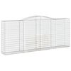 vidaXL Gabione mit Hochbogen 400x50x160/180 cm Verzinktes Eisen