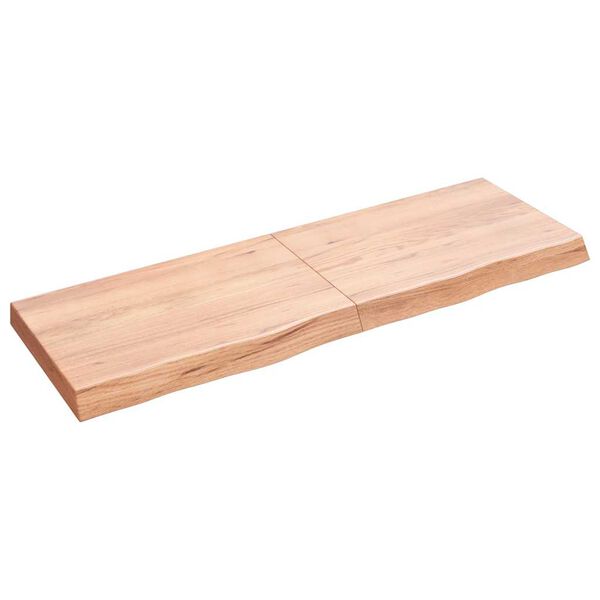 vidaXL Waschtischplatte Hellbraun 120x40x(2-6) cm Massivholz Behandelt