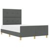 vidaXL Bettgestell mit Kopfteil Dunkelgrau 120 x 190 cm Stoff