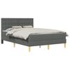 vidaXL Bettgestell mit Matratze Dunkelgrau 140 x 190 cm Stoff
