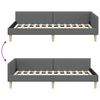 vidaXL Eckbettgestell mit Kopfteil Dunkelgrau 100 x 200 cm Stoff