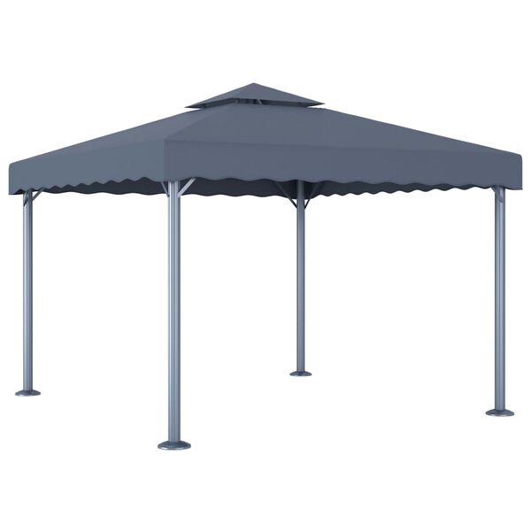 vidaXL Pavillon mit LED-Lichterkette 300x300 cm Anthrazit Aluminium