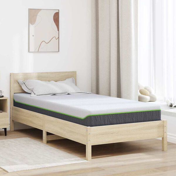 vidaXL Matratze Wei&szlig; und Grau 90 x 200 cm Jacquard-Stoff