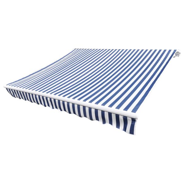 vidaXL Markisenbespannung Canvas Blau & Wei&szlig; 500x300 cm