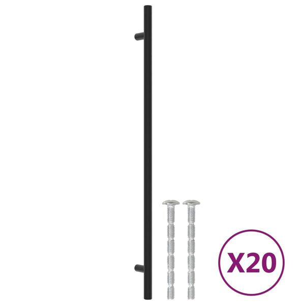 vidaXL M&ouml;belgriffe 20 Stk. Schwarz 320 mm Edelstahl