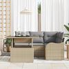 vidaXL Outdoortisch-Set mit Kissen 5 pcs Beige Poly Rattan