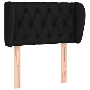 vidaXL Kopfteil mit Ohren Schwarz 83x23x78/88 cm Stoff