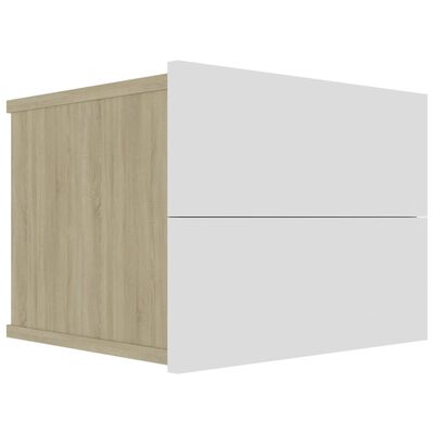vidaXL Nachttisch Weiß und Sonoma-Eiche 40x30x30 cm Holzwerkstoff