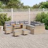 vidaXL Garten-Sofa-Set mit Kissen mit Kissen 14 pcs Beige und Hellgrau