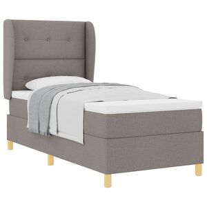 vidaXL Boxspringbett mit Kopfteil Taupe 200 x 100 cm Stoff