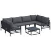 vidaXL Gartensofa-set 7 Stk. Schwarz Stahl