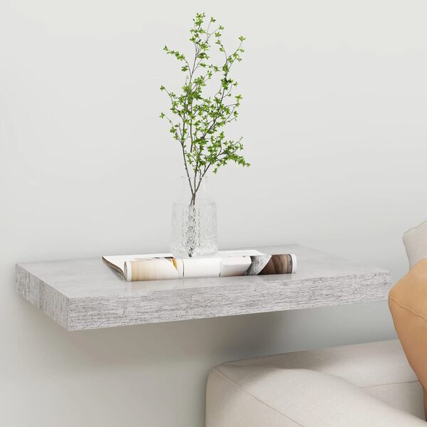 vidaXL Schweberegal Betongrau 40x23x3,8 cm MDF